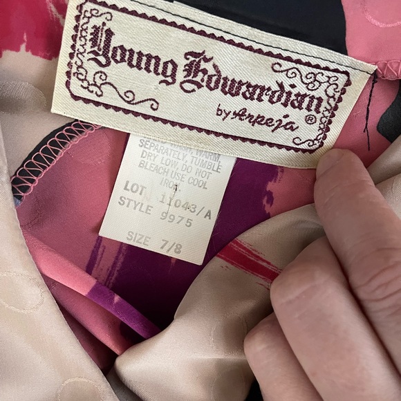 70‘s Vintage Young Edwardian by Arpeja dress with belt. 7/8 - Picture 5 of 6